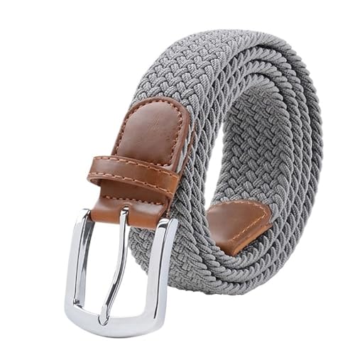 Women's Adjustable Braided Belt Casual Braided Belt Jeans Fabric Belt Suitable for Casual Dresses Etc(110cm,Gray)