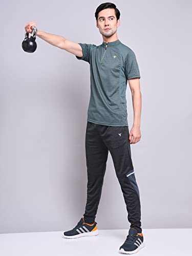 Image of TECHNOSPORT Men's Polyester Slim Fit T-Shirt