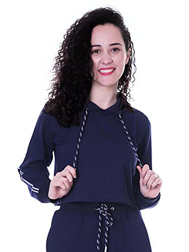 Sweat-shirt brassière casual Moomaya pull de sport femme manches longues pull court solide