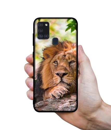 Image of Tiger Pattern Print Design Premium 2D Printed Metal Back Case Cover for Samsung Galaxy A21S 4G