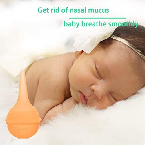 Fuyamp 3 Pcs Baby Nasal Aspirator, Nasal Aspirator Newborn, Baby Nose Sucker Baby Nose Cleaner Baby Nasal Cleaner Mucus Removal for Newborns and Toddlers(Orange+Pink+White)