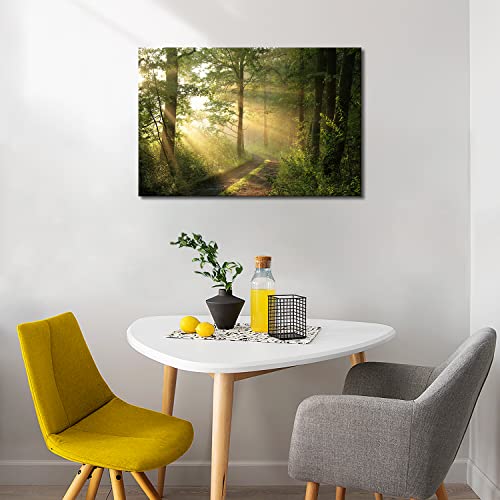 Forest Wall Art Modern Canvas Painting The Picture For Home Decorationtrees Foggy Morning Spring Landscape Print On Canvas Giclee Artwork For Wall Decor #TOP4
