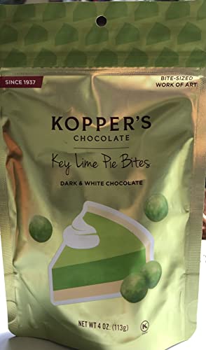 Kopper's Chocolate Key Lime Pie Bites Dark & White Chocolate- 4 Ounce Gift Bag
