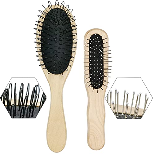 Lot de 2 brosses à perruque pour perruques synthétiques démêlantes avec manche en bois Cover