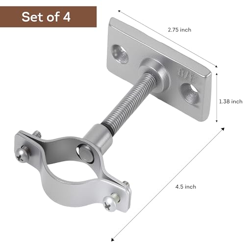 Lily's Home Bar Wall Mount Single Wine Bottle Display Holder, Industrial Design with Mounting Hardware, Works with Wine or Liquor Bottles, Silver Finish (4-1/2” x 1-3/8” x 2-3/4” Set of 4) - Thumbnail 2