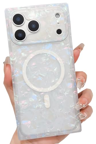 Coque iPhone 17 Pro Max MagSafe paillettes scintillantes en TPU souple translucide pour femme
