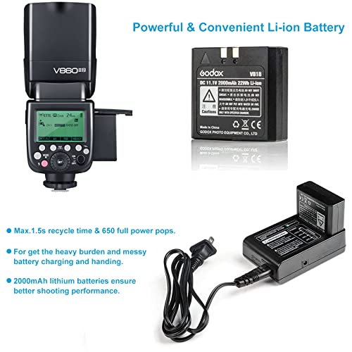 Godox V860Ii-N 2.4G Ttl Li-On Battery Camera Flash Compatible For Nikon D800 D700 D7100 D7000 D5200 D5100 D5000 D300 D300S D3200 D3100 D3000 D200 D70S D810 D610 D90 D750 (V860Ii-N) #TOP7