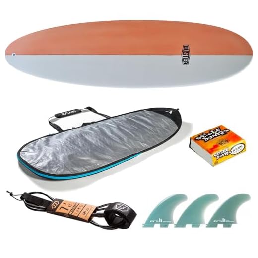 Buster Surfboards komplett Surfbrett Set Surfboard 6’6 Egg Style für Surfer Aller Könnensstufen, Leash Beyond 7 ft, BOARDBAG FK Fun 6’7, SURF Wax Sticky Bumps Warm
