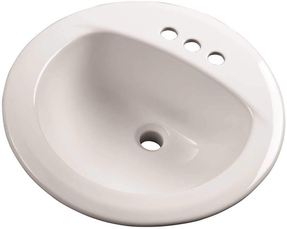 Gerber Plumbing 12-884-CH Gerber Maxwell, 19 In. Round, 4 In. Center To Center Drop-In Lavatory Sink, White - 285388