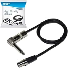 HQRP® 4-Pin Mini Connector (TA4F) to Right-Angle 1/4Inch (6.35mm) Connector Instrument Cable plus HQRP® Coaster; Length: 2ft; 1 Year warranty!