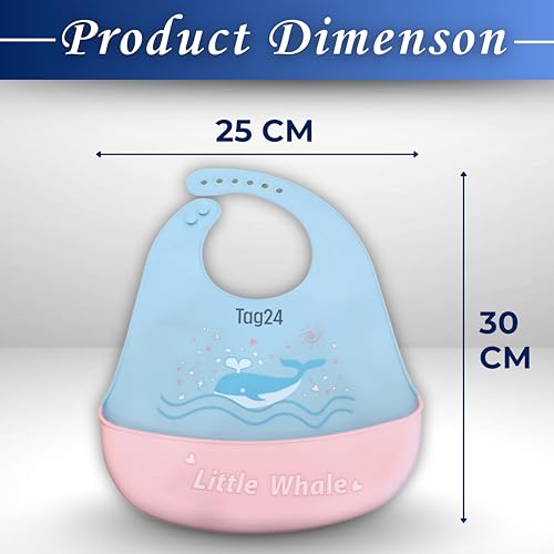 Image of Baby Bib for Feeding and Weaning Babies and Toddlers | Waterproof, Washable, Reusable | Adjustable Neckline with Buttons | Easy to Clean and Non-Messy Design