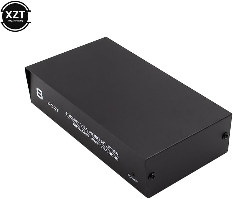8 Port VGA Splitter 150mhz PC to 8 VGA Monitor TV Video Splitter 8Port VGA Splitter Support 1600 * 1280 - (Color Name: EU Plug)