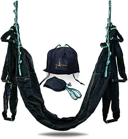YOGA SWING PRO Premium Aerial Hammock Anti Gravity Yoga Swing Kit - Acrobat Flying Sling Set for Indoor and Outdoor Inversion Therapy