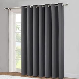 ONE PANEL Curtain Blackout Thick46"x54"Thermal Eyelet Curtain One Panel Eyelets Curtains Super Soft Curtains for Bedroom Drop Curtains for Living 1 Panel(Charcoal Grey, 1 Panel W46"xL54"(W117XL137CM)