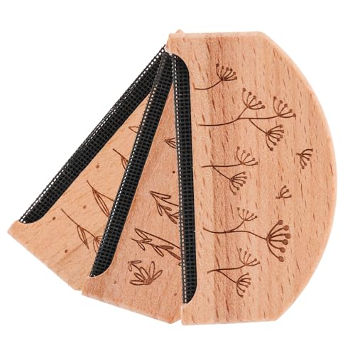 GOOHOCHY Cepillo Quitapelusas Reutilizable de Madera de Haya, 3 Piezas (Margarita, Flor Silvestre), Quitapelusas Manual Portátil para Ropa, Afeitadora de Telas Adecuado para Eliminar