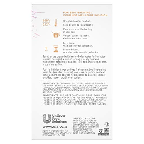 Tazo Calm Chamomile Enveloped Hot Tea Bags Herbal, Caffeine Free, Non Gmo, 24 Count, Pack Of 6 #TOP2