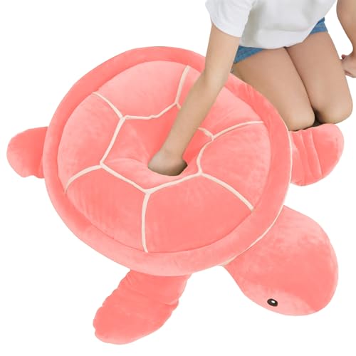 Dalmao 70cm Schildkröte Kuscheltier Groß, weiches Kuschel Kissen mit Jumbo-Schildkröte, Cartoon Stofftier Plüschtier Rosa Meeresschildkröte, Geschenk für Kinder Geburtstag