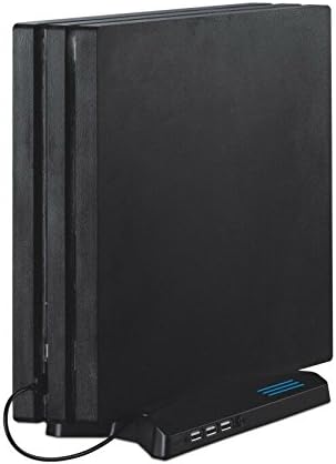 Vertical Stand with 2 Cooling Fan and 3 USB 2.0 HUB Charger Ports, Carebol Charging Station Charging Vertical Stand Charger for Playstation PS4 Pro