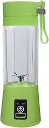 Mini Liquidificador Garrafa Portátil Mixer Juice Para Shake USB Recarregável 6 Lâminas Cup Coqueteleira Eletrica Sem Fio Frutas Whey Suco Academia Premium Marca LC Pagotti (VERDE)