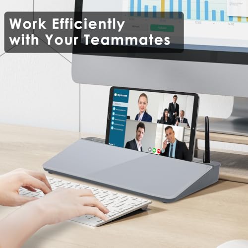 ORIENTOOLS Small Glass Desktop Whiteboard, Desk Whiteboard, to-do List Memo Desk Dry Erase Board with Storage, Computer Pad & Keyboard Stand, Desk Organizers with Accessories for Office, Home, School