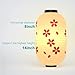Traditional Japanese Style Beige White Silk Cherry Blossom Lantern 8 x 14 Inch, ZUEXT Set of 4 Waterproof Indoor Outdoor Festival Theme Birthday Party Home Yard Lanterns Japanese Eateries Decor
