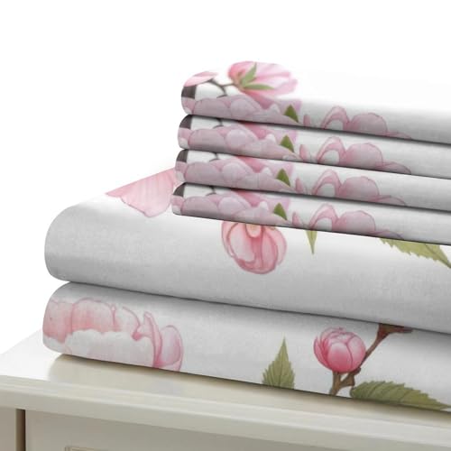 Housse de couette papillons roses 200x200 parure de lit double microfibre