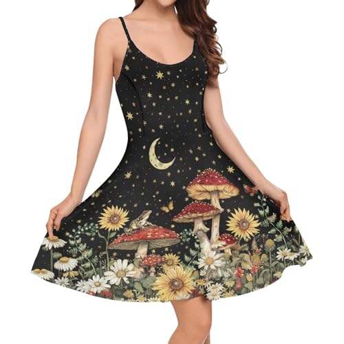 Image of Biyejit Women Casual Loose Dress Strap Long Summer Beach Swing Dress