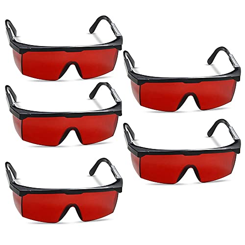 BEINME 5pcs 190nm-550nm Wavelength Violet/Blue/Green Laser Safey Glasses for Typical 405nm, 445nm, 450nm,520nm,532nm Laser Light Eye Protection