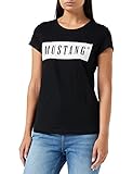 Girocollo a contrasto MUSTANG Alina C Logo Tee, T-shirt Donna, Nero 4142, XL