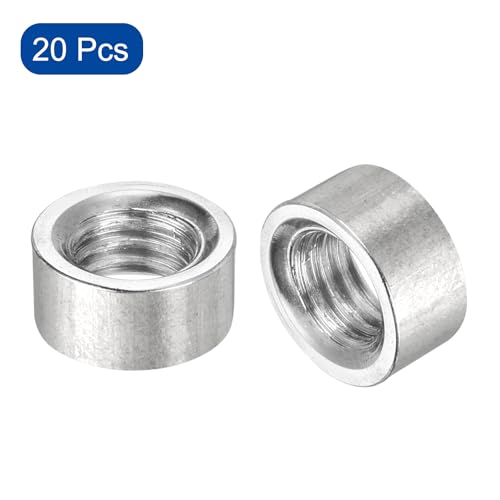 QUARKZMAN Runde Schweißmuttern, M8 x 12mm x 6mm Schweißbundweibliche Mutter Gewinde - 201 Edelstahleinsatz Schweißbar 20 Stück