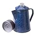 GSI Outdoors 12 Cup Enamelware Percolator in Blue for Campsite, Cabin, RV, Farmhouse Kitchen
