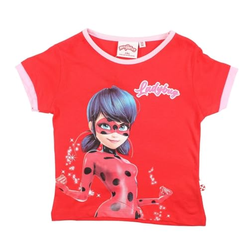 Disney T-Shirt Ladybug Camiseta, Rojo, 5 años para Niñas