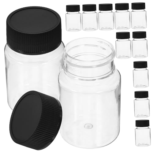 ABOOFAN 12pcs Sampling Bottles with Wide Mouth and Secure Screw Caps Leak Design for Easy Observation and Pouring for Travel and Industry