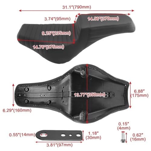 Asiento de dos plazas con acabado de punto para Deluxe y Softail 6