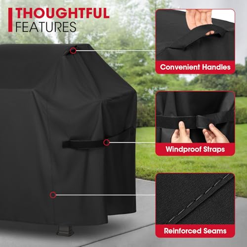 Image of Unicook 53 Inch Grill Cover for Weber Spirit II 300 and Spirit 300 Series, Heavy Duty Waterproof Outdoor BBQ Cover, Fade Resistant Weatherproof Gas Grill Protector, Compared to Weber 7139