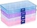 Produktbild Plastik Aufbewahrungsbox, innislink Sortierbox Sortimentsboxen Einstellbar Fächer für die Schmuck, Perlen und andere Mini waren Sortierkästen Schmuckschatulle Werkzeugcontainer - 15 Raster x 4 Farben