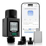 RESTMO Smart Water Flow Meter, 180° Adaptive Garden Hose Meter, Measuring Gallon/Liter Consumption & Flow Rate for Garden Watering, RV Filling, Sprinklers & Nozzle - Bluetooth and WiFi Connection