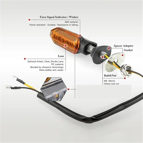 Luces de señal de giro para motocicleta para solucionar fallos de visibilidad 4