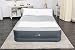 SLEEPLUX Colchón de Aire Queen con cabecero, Parte Superior súper Suave, Protector Resistente Extra Duradero, Cama de Aire elevada con Bomba integrada + Cargador USB (90 x 60 x 29 Pulgadas), Gris