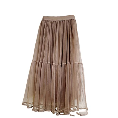 Jupe longue en tulle de maille trapèze au tombé fluide impeccable