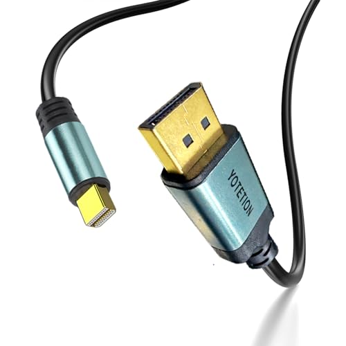 mini DisplayPort Cable 50ft, mini dp to dp Cable(4K@60Hz, 4K@144Hz, 2K@240Hz)HBR3 DP Cables, HDR, HDCP 2.2, FreeSync G-Sync, Braided Display Port for Gaming Monitor, Graphics, PC Aluminum Shells