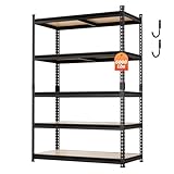 DYNALOAD 6000 Lbs Heavy Duty Garage Shelving, 5-Tier Adjustable Metal Storage Shelves, Boltless Steel Utility Rack for Garage Basement Warehouse, 48' W x 24' D x 72' H
