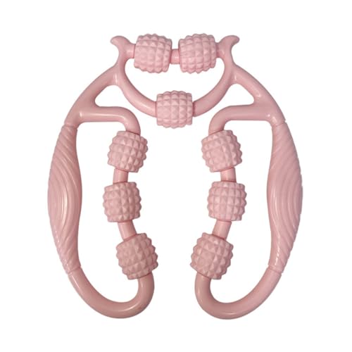 Rullo Muscolare per Gambe, Rullo Massaggio Muscolare Fitness,Muscolare Rullo 3D,Rulli Massaggianti per Muscoli 9 Ruote Massaggiatore Anticellulite, Ruotare Di 360 Gradi Senza Intoppi, rosa