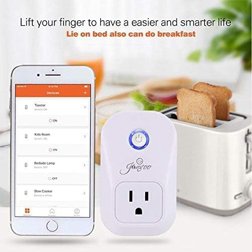 Jinvoo Smart Plug,WiFi Smart Plug,WiFi Outlet Socket Remote Control with Timer Function,Compatible with Alexa and Google Home,ETL FCC Listed,No Hub Required (2 Pack)