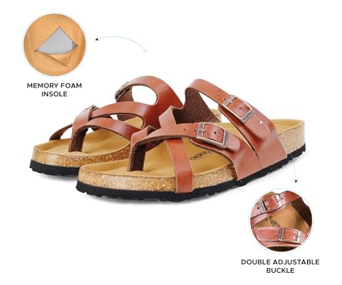 Image of AEROTHOTIC Recovery Slides for Women Cork Footbed Adjustable Straps Sandals