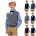 Toddler Girls Boys Button Down Sweater Vest Unisex Kids Preppy Style Sleeveless V Neck Knitted Cardigans for 2-15 Years