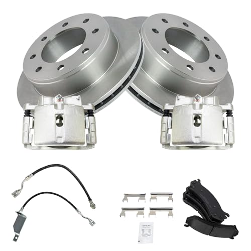 Image of TRQ Brake Pad & Rotor Kit Ceramic Compatible with 2004 Chevrolet Silverado 2500 2004-2006 Silverado 2500 HD 2000-2006 Suburban 2500 GMC Sierra 2500 Sierra 2500 HD Yukon XL 2500