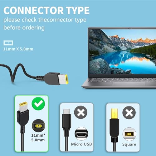 Image of 170W USB Charger Fit for Lenovo Legion Slim 5 5i Yoga Pro 9i Lenovo ThinkPad P1 P16 IdeaPad Pro 5 Len.OVO LOQ ADL170SCC3A 4X20S56697-20V 8.5A ac Adapter Laptop (LE 170W USB)