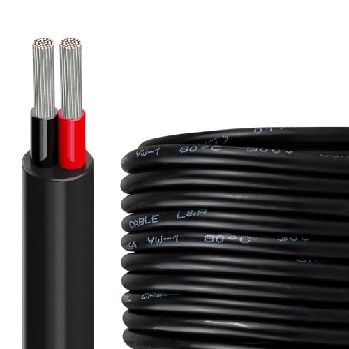URCIANOW Cable eléctrico de calibre 24 de 30 m, 2 núcleos, 0,2 mm², 2 amperios, cable de PVC trenzado con certificación UL, alambre de cobre estañado para cable de extensión, cableado eléctrico del