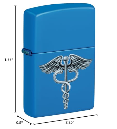 Zippo Encendedor Símbolo Caduceo Azul Mate 46671 miniatura 7